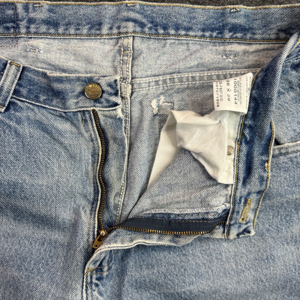 Riders by Lee Jeans Mens 36x29 Blue Distressed Straight Leg Denim‎ Y2K Fit 34x29 - Picture 5 of 12